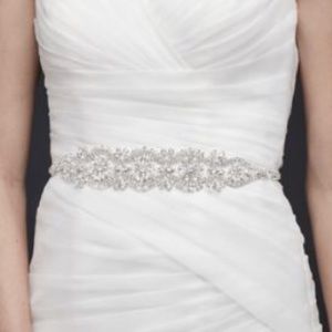 Graduated Pearl and Crystal Blossom Medallion Sash